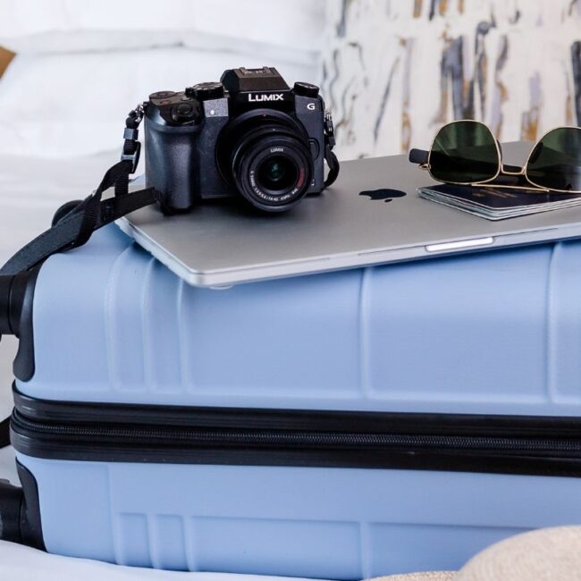 suitcase with camera