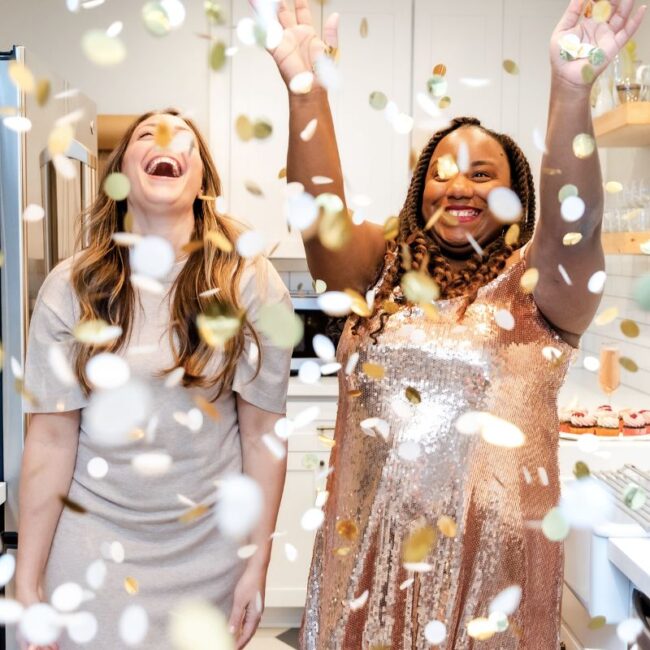 girls celebrating