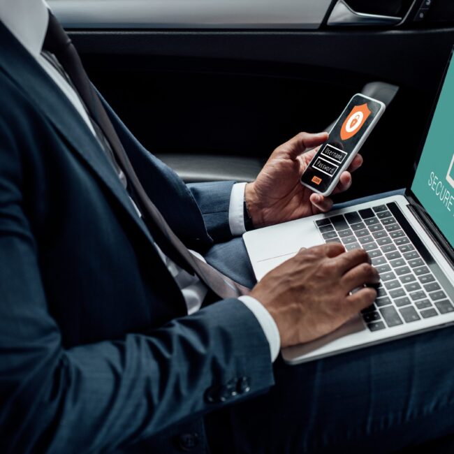 man working on a laptop