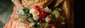Bride in colorful traditional attire celebrating a multicultural wedding rich with diverse customs and love.